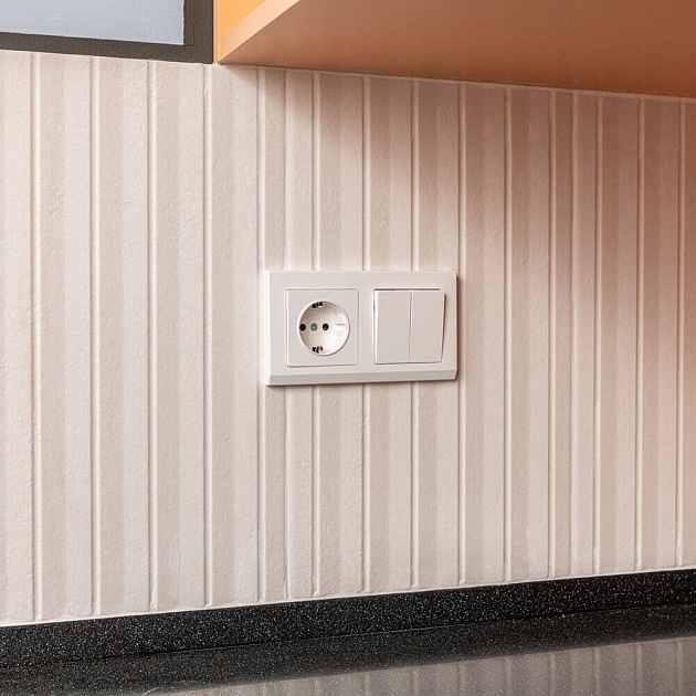 Выключатель двухклавишный Werkel белый W1120001 4690389155192 Фото № 5