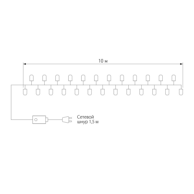 Гирлянда Eurosvet нить 10м IP20 400-002 мульти Фото № 2
