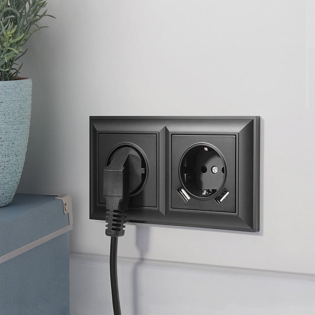 Розетка с заземлением Werkel черный матовый W1171008 4690389156878 Фото № 13