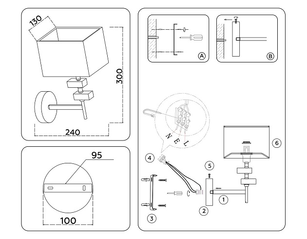 Бра Ambrella Light High Light Classic LH71335 Фото № 2