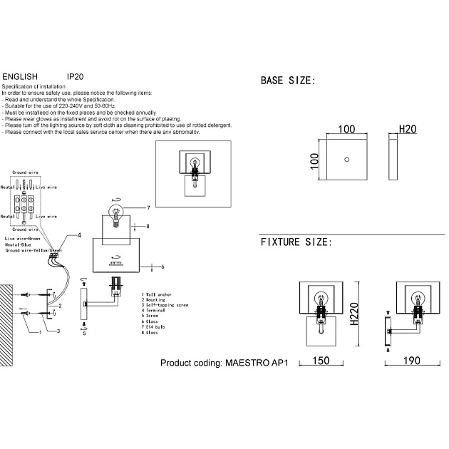 Бра Crystal Lux Maestro AP1 Chrome изображение 2 Бра Crystal Lux Maestro AP1 Chrome Фото № 2