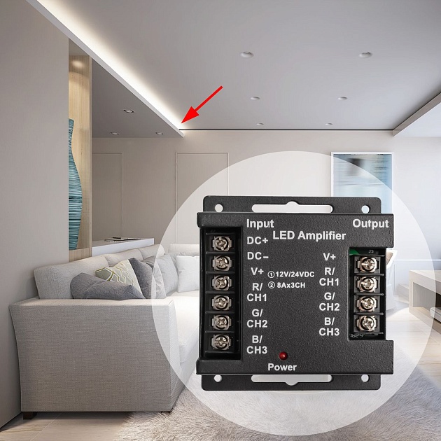 Усилитель RGB Apeyron 12/24V 04-04(288) Фото № 9