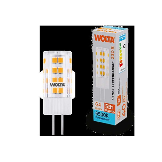 Светодиодная лампа WOLTA WSTD-JC-220V5W6KG4-C Фото № 1