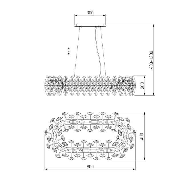 Подвесная люстра Bogates Onyx 372/8 Strotskis изображение 2 Подвесная люстра Bogates Onyx 372/8 Strotskis Фото № 2