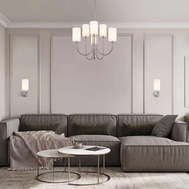 Подвесная люстра Eurosvet Abbey 60164/6 никель Фото № 5