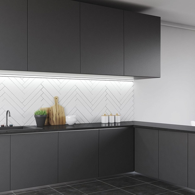 Профиль накладной с рассеивателем черный/белый 2м. Apeyron 08-03-ЧБ Фото № 8