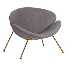 Кресло дизайнерское DOBRIN EMILY (серая ткань AF7, золотое основание) 72-LMO EMILY