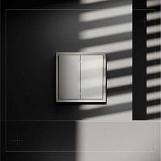 Выключатель встраиваемый Voltum S70 двухклавишный 10А, (шелк) VLS020104 3