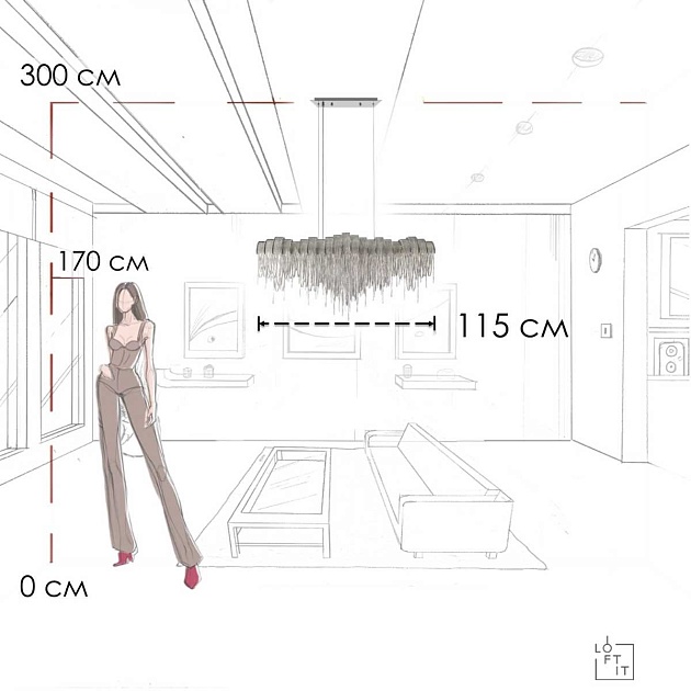 Подвесная люстра LOFT IT Volver 10404/1150L SN Фото № 3