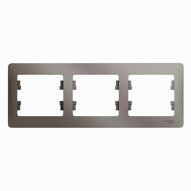 Рамка 3-постовая Systeme Electric Glossa платина GSL001203 Фото № 1