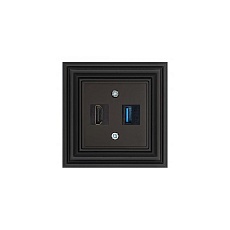 Розетка HDMI/USB Liregus Retro черный матовый 29-239