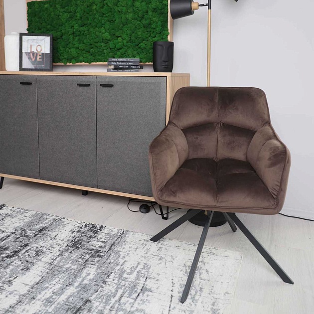 Поворотное кресло AksHome Virginia шоколадный, велюр 70479 изображение 5 Поворотное кресло AksHome Virginia шоколадный, велюр 70479 Фото № 5