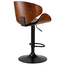 Стул барный DOBRIN KARTER BLACK (коричневый орех дерево (BWW), черный PU) 4905_BlackBase-LMZ KARTER BLACK 2