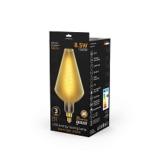 Лампа светодиодная филаментная Gauss E27 8,5W 2000K янтарная 180802105 3