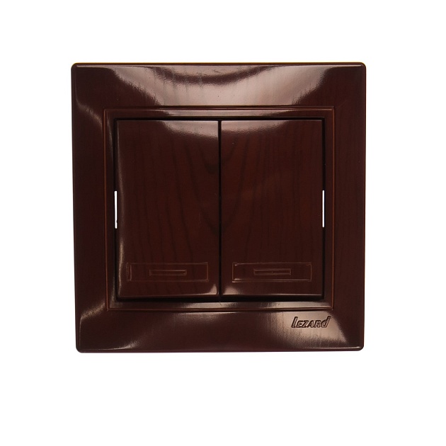 Выключатель двойной Lezard Mira вишня 701-0601-101 Фото № 1