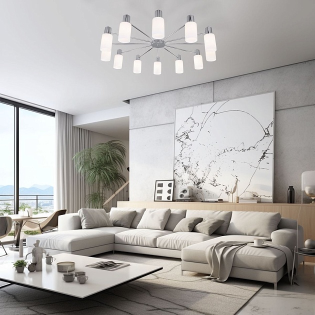 Потолочная люстра Eurosvet Vegga 70160/12 хром Smart изображение 6 Потолочная люстра Eurosvet Vegga 70160/12 хром Smart Фото № 6