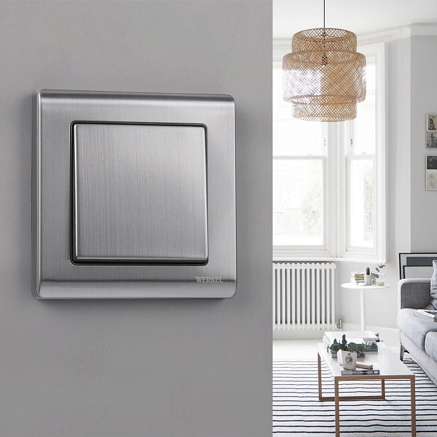 Выключатель одноклавишный проходной Werkel глянцевый никель W1112002 4690389157622 изображение 4 Выключатель одноклавишный проходной Werkel глянцевый никель W1112002 4690389157622 Фото № 4