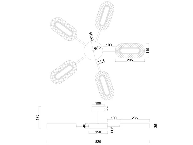 Потолочная светодиодная люстра Arte Lamp Ovale A2489PL-5GO изображение 2 Потолочная светодиодная люстра Arte Lamp Ovale A2489PL-5GO Фото № 2