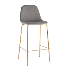 Барный стул Stool Group Валенсия SN велюр серый золотые ножки OS-001B HLR-18 gl