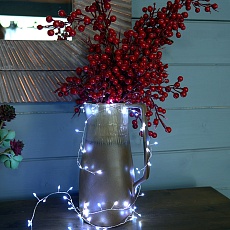 Светодиодная гирлянда Кластер (на проволоке) Feron CL584 линейная 12м 5000К, c питанием от сети 230V, прозрачный шнур 51448 3