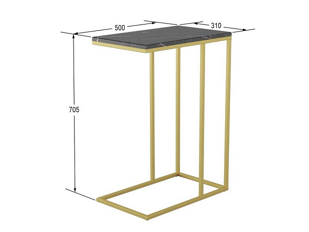 Приставной стол Мебелик Агами Голд 006677 изображение 3 Приставной стол Мебелик Агами Голд 006677 Фото № 3