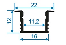 Профиль встраиваемый с рассеивателем серебро 2м. Apeyron 08-12 2
