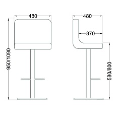Барный стул AksHome Logos красный, экокожа 27630 1
