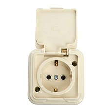 Розетка 2P+PE Stekker Брест с крышкой слоновая кость PST16-21-44 49058 5
