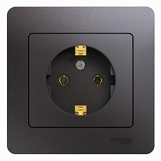 Розетка 2К+З Systeme Electric Glossa 16A 250V графит GSL001342