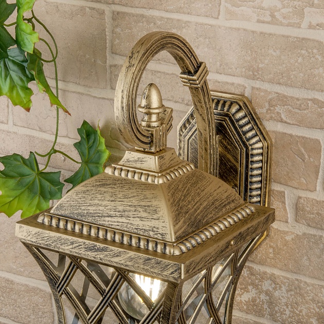 Уличный настенный светильник Elektrostandard Cassiopeya D черное золото a025295 Фото № 2