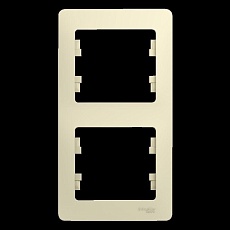 Рамка 2-постовая Systeme Electric Glossa бежевая GSL000206