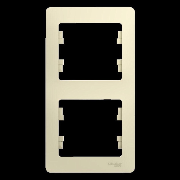 Рамка 2-постовая Systeme Electric Glossa бежевая GSL000206 Фото № 1