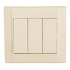 Выключатель Makel 3 клав. 1 вход 3 выхода Defne крем 42010091