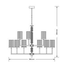 Подвесная люстра KUTEK MOOD Artu Ryfel ART-ZW-9(P)R 1