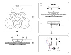 Потолочная светодиодная люстра Ambrella light Acrylica Original FA8872 2