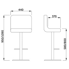 Барный стул AksHome Logos черный, экокожа 27633 1