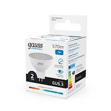 Лампа светодиодная Gauss GU5.3 7W 6500K матовая 13537 4