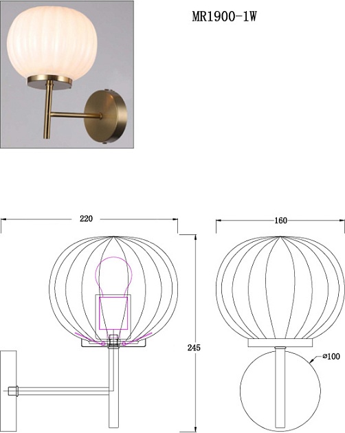 Бра MyFar Eliza MR1900-1W Фото № 2