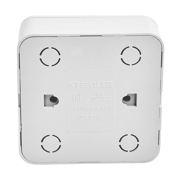 Переключатель одноклавишный Stekker белый MSW10-12-01 49386 Фото № 4