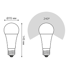 Лампа светодиодная Gauss E27 30W 6500K матовая 73239 1