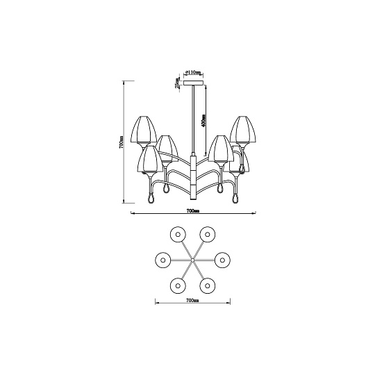 Подвесная люстра Vele Luce Oro VL5654P16 Фото № 5