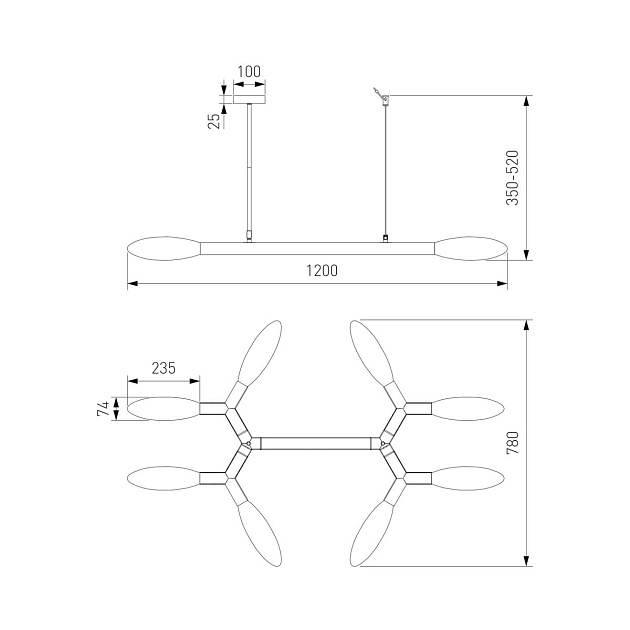 Потолочная люстра Eurosvet Covalent 30180 черный Фото № 2