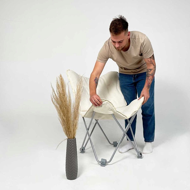 Складной стул AksHome Maggy белый, искусственный мех 86919 Фото № 4