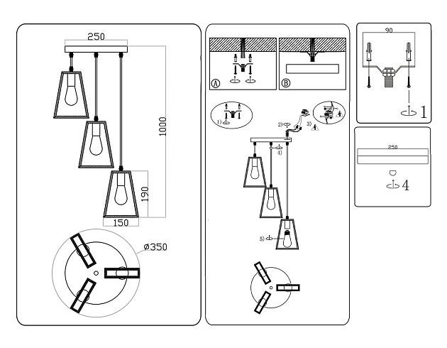Подвесная люстра Ambrella light Traditional Loft TR80499 Фото № 7