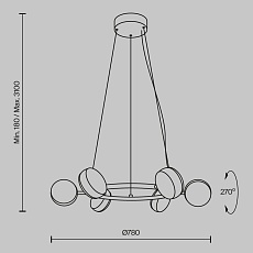 Подвесной светодиодный светильник Maytoni Modern Mind MOD299PL-L60BS3K 1