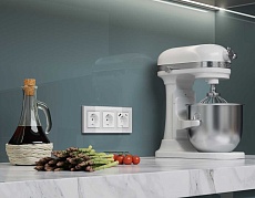 Комплект механизма электрической розетки AMBRELLA VOLT ALFA Белый глянец с/з на винтовых зажимах QUANT (AP1060, VM141) MA106010 4