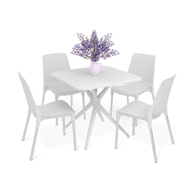 Обеденная группа Sheffilton SHT-DS205 белый/хром лак 8031765901 Фото № 1