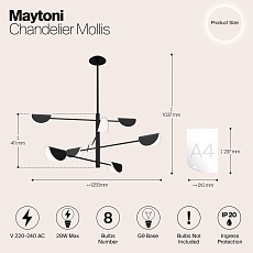 Подвесная люстра Maytoni Technical Mollis MOD126PL-08B 1