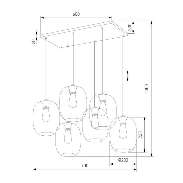 Подвесная люстра TK Lighting 5974 Elio Фото № 2