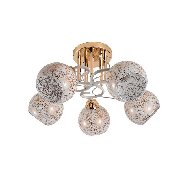 Потолочная люстра ЭкономСвет 12266/5FGD+WT WT+GD Фото № 1